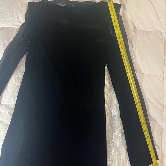 Vintage Jean Paul Gaultier Blk Velvet dress, long sleeve w/sheer side sl… - Picture 9 of 9